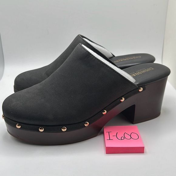 CUSHIONAIRE Women's Faux Wood Clog with Memory Foam Padding 8.5 BLACK - Picture 3 of 7